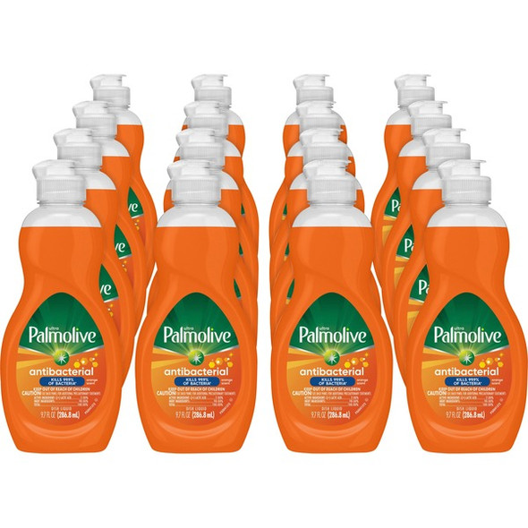 Palmolive Antibacterial Ultra Dish Soap - Concentrate - 9.7 fl oz (0.3 quart) - Mild Citrus Scent - 16 / Carton - Orange