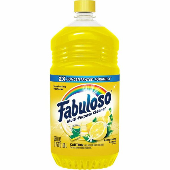 Fabuloso Multi-Purpose Cleaner - 56 fl oz (1.8 quart) - Lemon Scent - 1 Bottle - Yellow