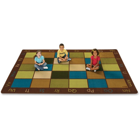 Carpets for Kids Nature's Colors Seating Rug - Kids - 108" Length x 72" Width - Rectangle - Natural, Assorted