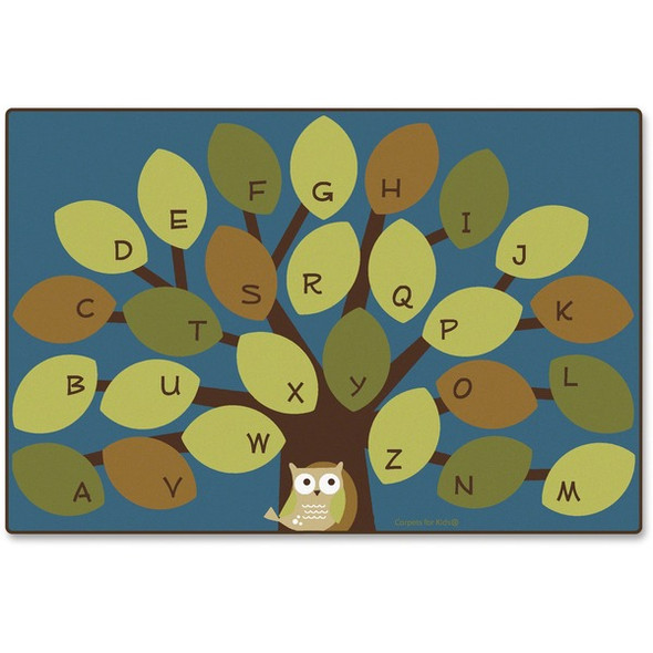 Carpets for Kids Owl-phabet Tree Woodland Rug - 108" Length x 72" Width - Rectangle - Alphabet, Woodland