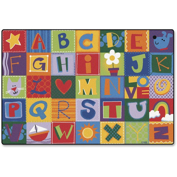 Carpets for Kids Toddler Alphabet Blocks Rug - 108" Length x 72" Width - Rectangle - Alphabet Blocks