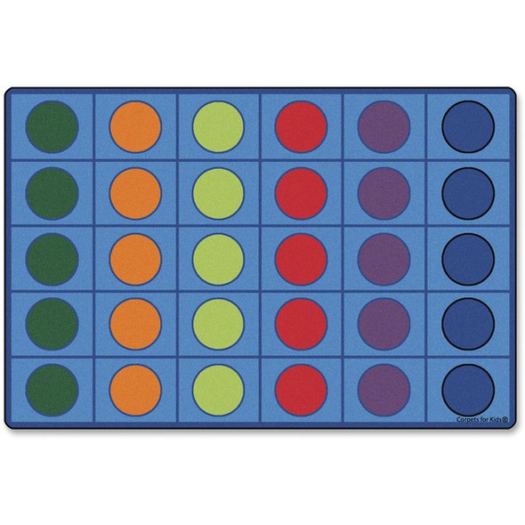 Carpets for Kids Color Seating Circles Rug - 108" Length x 72" Width - Rectangle - Color Seating Circles