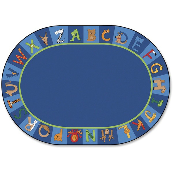 Carpets for Kids A to Z Animals Oval Area Rug - Area Rug - 11.67 ft Length x 99" Width - Oval - A to Z Animals!