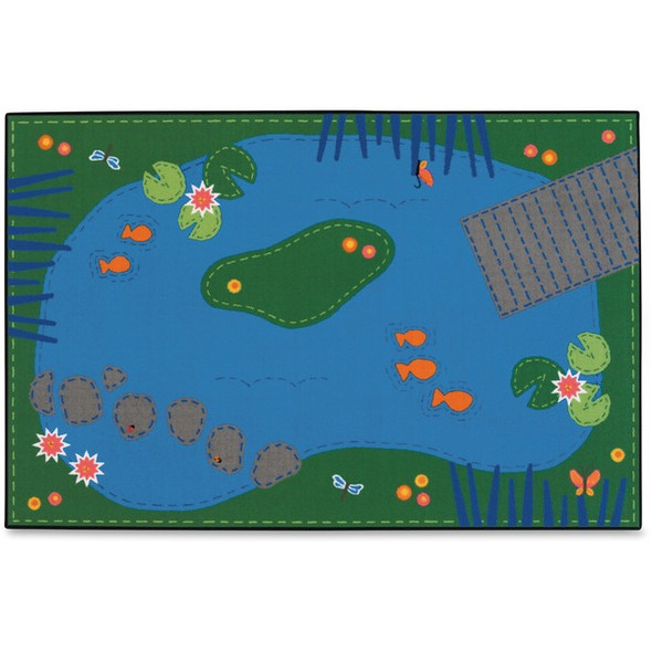 Carpets for Kids Value Line Tranquil Pond Rug - 12 ft Length x 96" Width - Rectangle - Assorted