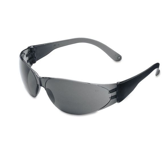 Checklite Scratch-Resistant Safety Glasses, Gray Lens, 12/Box