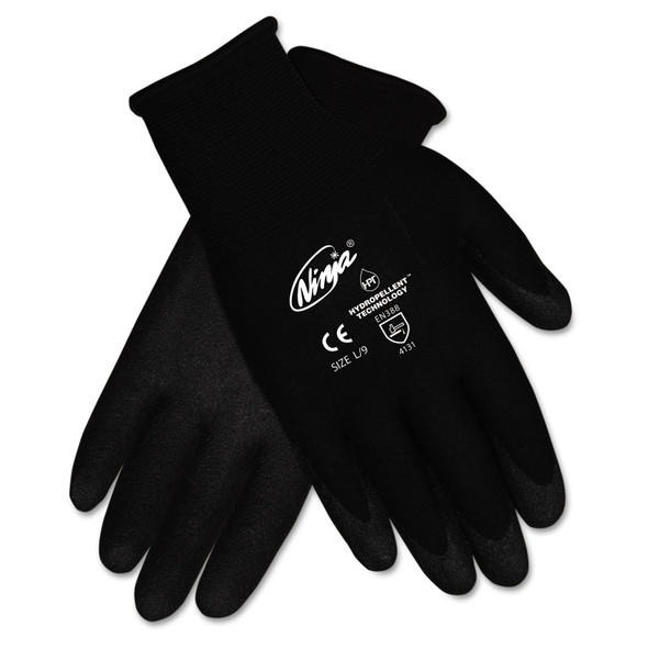 Ninja HPT PVC coated Nylon Gloves, Medium, Black, Pair