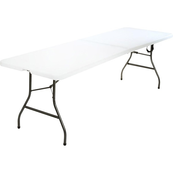 Cosco Fold-in-Half Blow Molded Table - For - Table TopRectangle Top - Four Leg Base - 4 Legs x 30" Table Top Width x 96" Table Top Depth - 29.25" Height - White - 1 Each