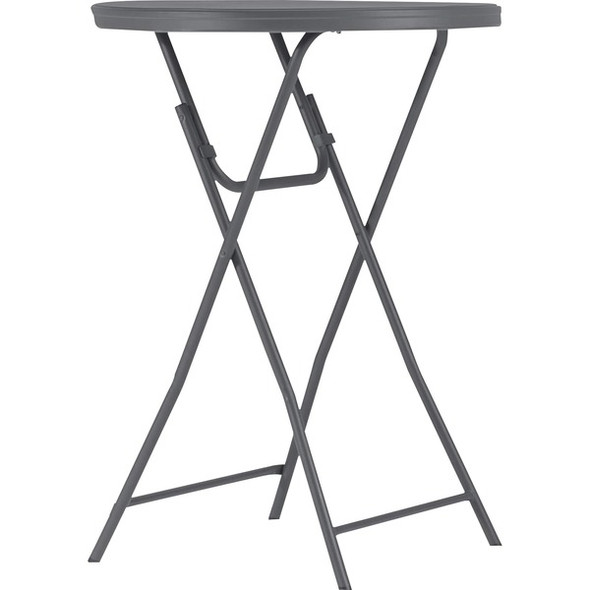 Dorel Zown Commercial Cocktail Folding Table - For - Table TopRound Top - Four Leg Base - 4 Legs x 32" Table Top Diameter - 43.62" Height - Gray - High-density Polyethylene (HDPE), Resin - 1 Each