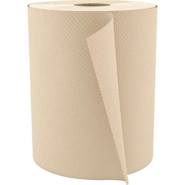 Cascades PRO Select Hardwound Paper Towels - 1 Ply - 7.80" x 600 ft - Natural - Fiber Paper - Absorbent, Eco-friendly - For Hand, Industry, Food Service, Education, Restroom - 12 / Carton