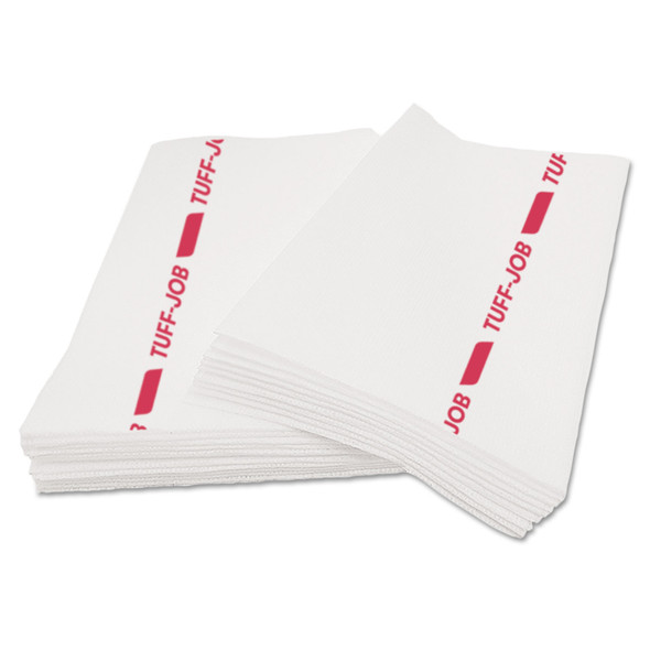 Tuff-Job S900 Antimicrobial Foodservice Towels, 12 x 24, White/Red, 150/Carton