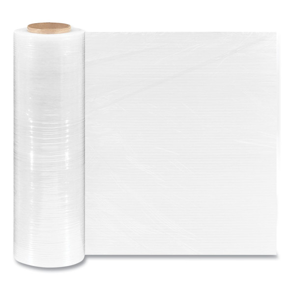 Extended Core Cast Stretch Wrap, 18" x 1,500 ft, 80-Gauge, Clear, 4/Carton