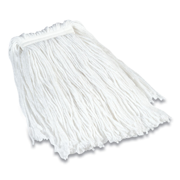 Cut-End Wet Mop Head, Rayon, #24, 1" Headband, White