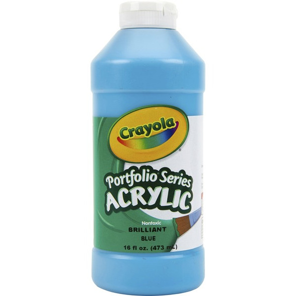 Crayola Portfolio Series Acrylic Paint - 16 fl oz - 1 Each - Brilliant Blue