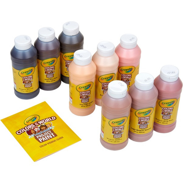 Crayola Colors of the World Washable Kids Paint - 8 fl oz - 9 / Pack - Multicolor