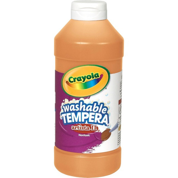 Crayola Artista II Washable Tempera Paints - 16 oz - 1 Each - Orange