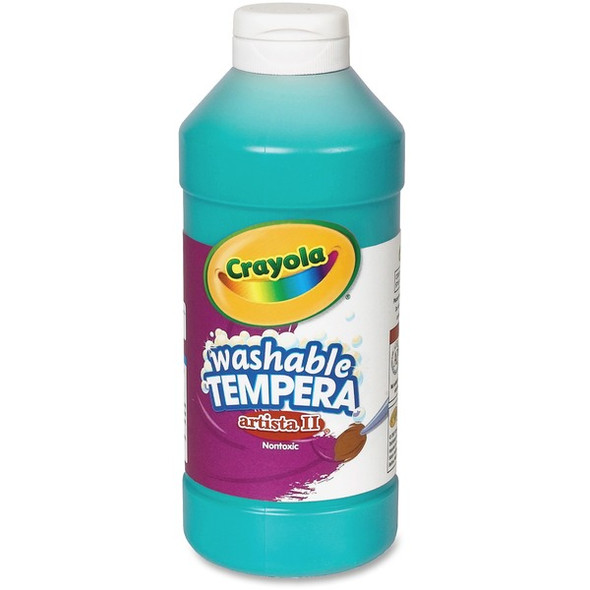 Crayola Artista II Washable Tempera Paints - 16 oz - 1 Each - Turquoise