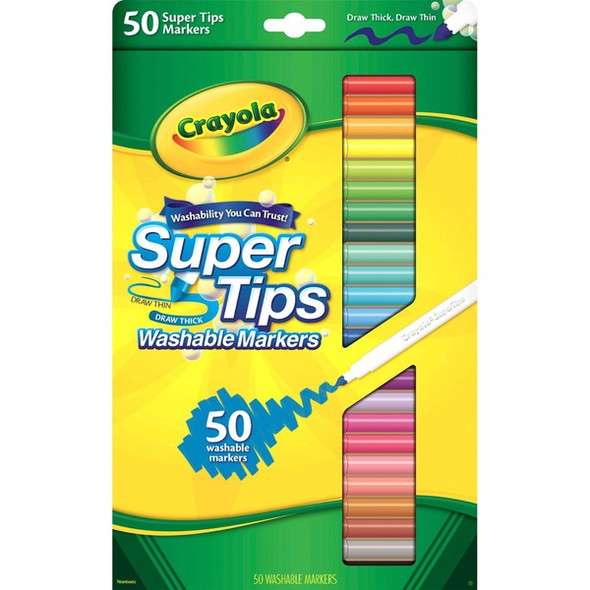 Crayola Super Tips 50-count Washable Markers - Assorted - 50 / Set