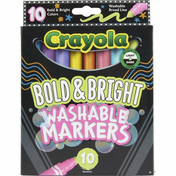 Crayola Bright/Bold Broad Line Markers - Broad Marker Point - Assorted Pack