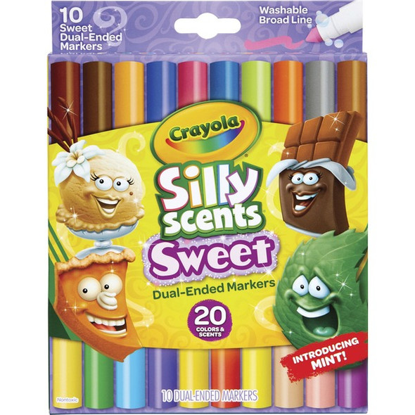 Crayola Silly Scents Sweet Dual-Ended Markers - Assorted - 10 / Set