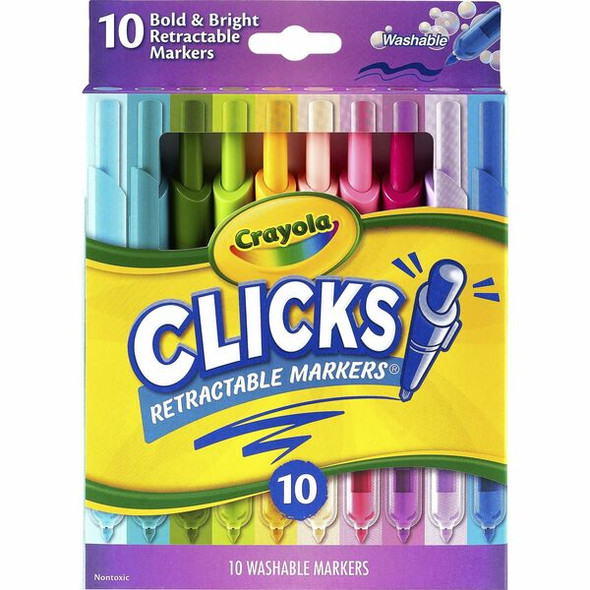 Crayola Clicks Retractable Markers - Bold Marker Point - Retractable - Multi - 1 Pack