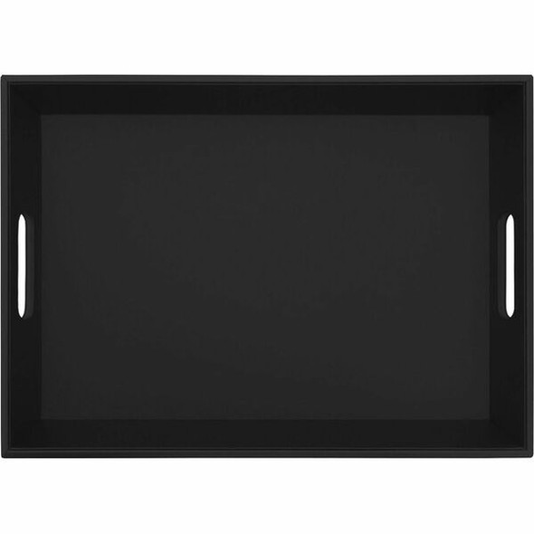 Dacasso Leatherette Serving Tray - Serving, Storing - Black - Leatherette Body - 1 Each