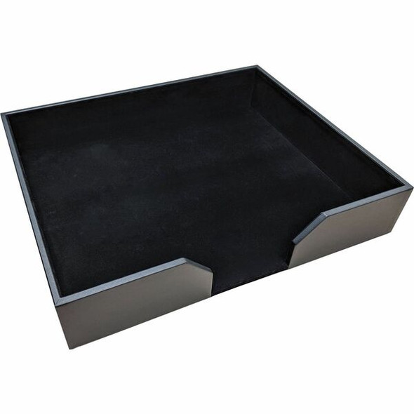 Dacasso Leatherette Conference Pad Holder - 20" x 16" x - Leatherette, Felt, Fabric - 1 Each - Black