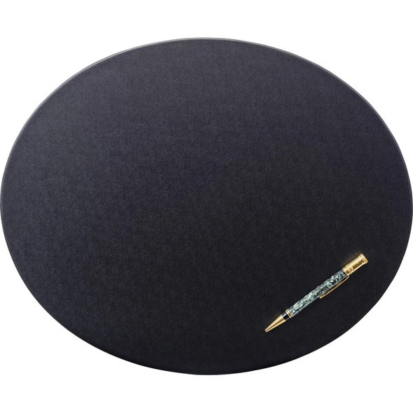 Dacasso Leatherette Oval Conference Pad - Oval - 17" Width - Leatherette, Velveteen - Black