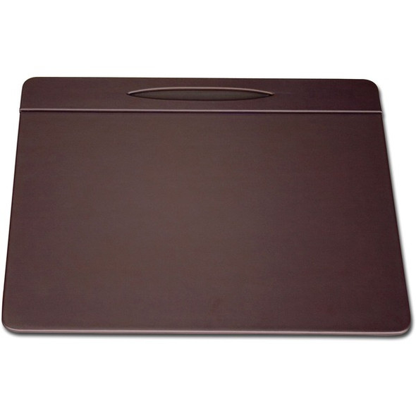 Dacasso Leatherette Top-Rail Conference Pad - Rectangular - 17" Width - Leatherette - Chocolate Brown