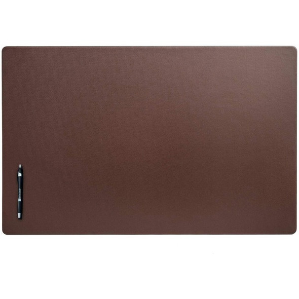 Dacasso Leatherette Desk Mat - Rectangular - 34" Width - Leatherette, Velveteen - Chocolate Brown