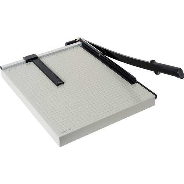 Dahle NA Vantage Guillotine Paper Trimmer - 15 Sheet Cutting Capacity - 18" Cutting Length - Sturdy, Spring-action Handle, Adjustable Back Stop, Alignment Grid - Metal - Gray - 15.5" Length - 1 / Carton