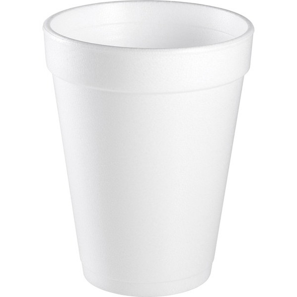 Dart 14 oz Squat Insulated Foam Cups - 25 / Pack - 40 / Carton - White - Foam - Cold Drink, Hot Drink, Soft Drink