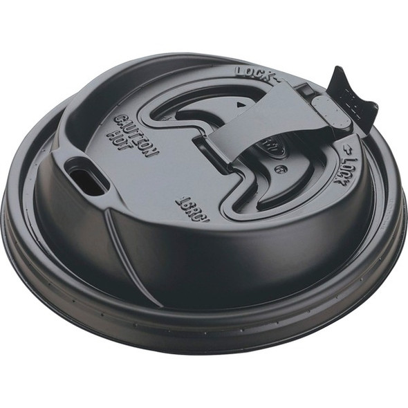 Dart Black Plastic Reclosable Lids - Round - Plastic - 1000 / Carton - 100 Per Bag - Black