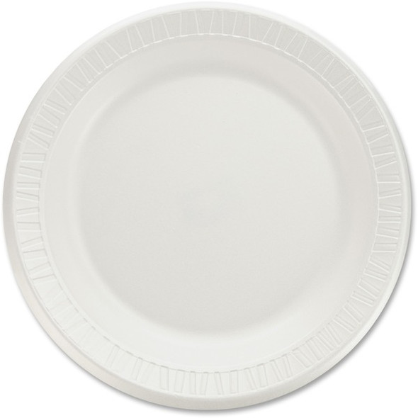 Dart Quiet Classic 9" Laminated Foam Plates - 125 / Pack - White - Foam Body - 4 / Carton