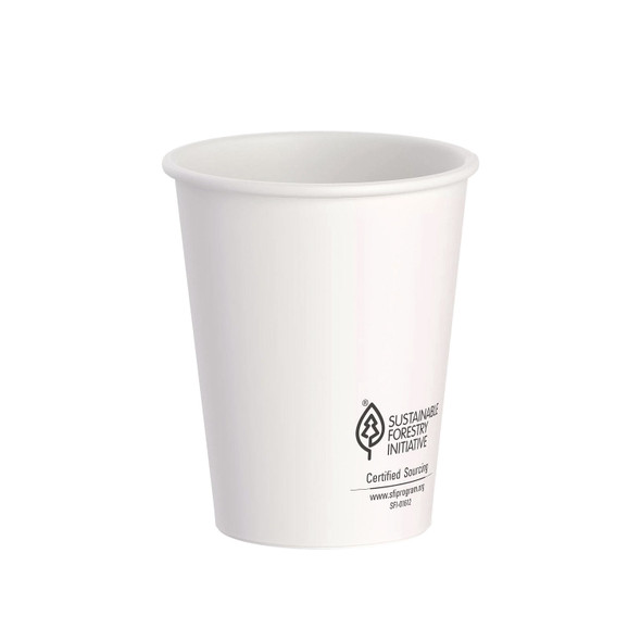 Thermoguard Insulated Paper Hot Cups, 8 oz, White Sustainable Forest Print, 40/Pack