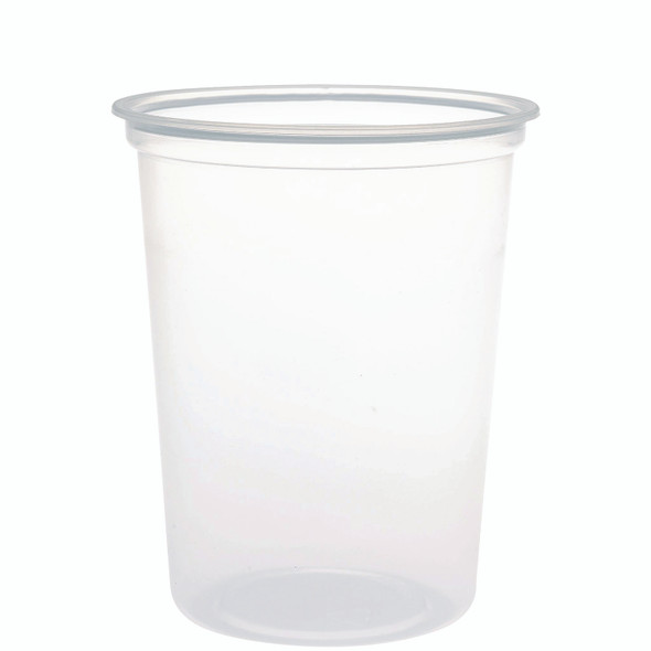 Microgourmet Plastic Deli Container, 32 oz, 4.7" Diameter x 5.7"h, Clear, 500/Carton