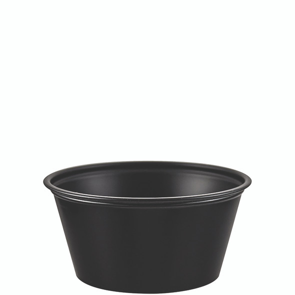 Polystyrene Portion Cups, 3.25 oz, Black, 250/Bag, 10 Bags/Carton