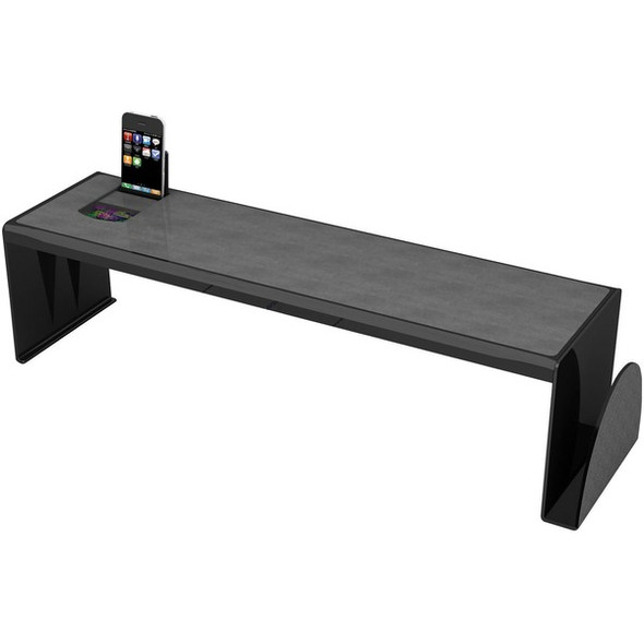 Deflecto Sustainable Office Heavy-Duty Desk Shelf - 6.8" Height x 25.6" Width x 7" DepthDesktop - Sturdy, Document Holder - 30% Recycled - Black - Plastic - 1 Each