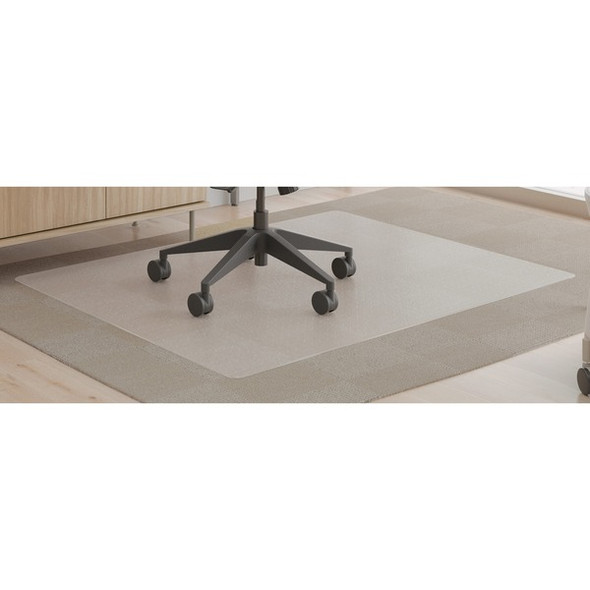 Deflecto SuperMat+ Chairmat - Home Office, Commercial - 60" Length x 46" Width x 0.50" Thickness - Rectangular - Polyvinyl Chloride (PVC) - Clear - 1 / Carton