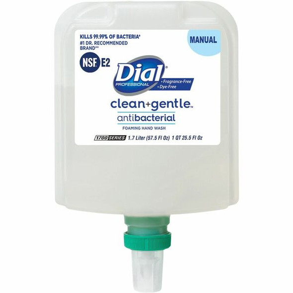 Dial 1700 Refill Clean+ Foaming Hand Wash - Fragrance-free ScentFor - Hand - Antibacterial - White - Dye-free, Hygienic, Odor Neutralizer - 1 Each