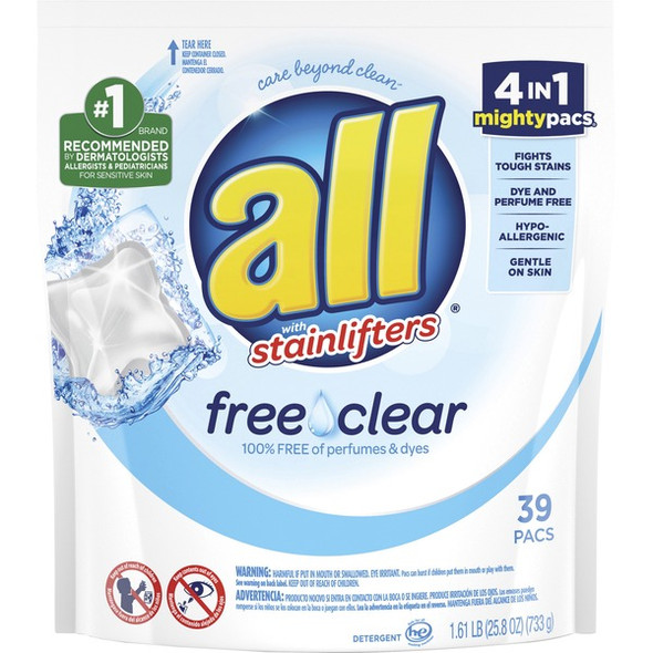 Dial All Free Clear Mightypacs Laundry Pods - 39 / Pack - Clear