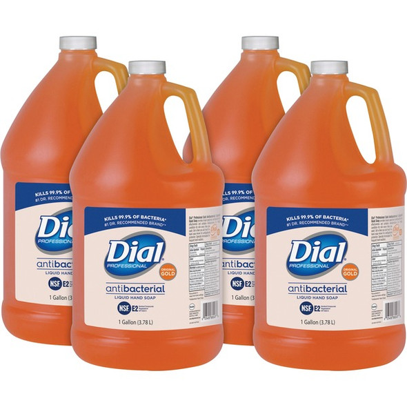 Dial Gold Antibacterial Liquid Hand Soap Refill - 1 gal (3.8 L) - Skin, Hand - Antibacterial - 4 / Carton