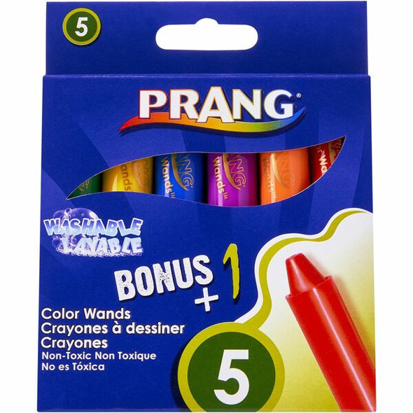 Prang Washable Color Wands - Red, Orange, Yellow, Green, Blue, Purple - 6 / Set