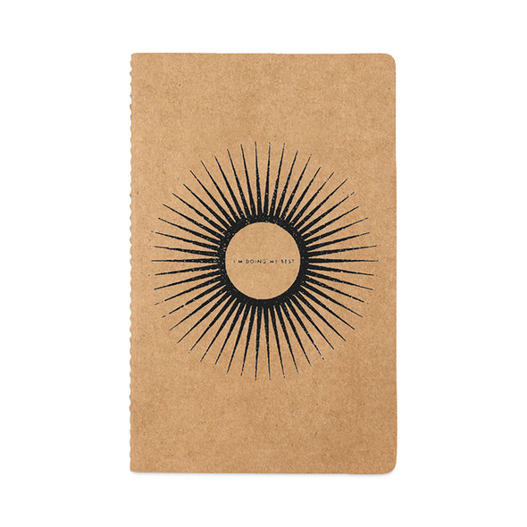 Kraft Layflat Softcover Notebook, I'm Doing My Best, Medium/College Rule, Desert Sand/Black Cover, (72) 8 x 5 Sheets