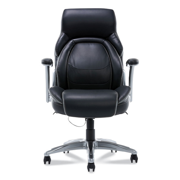 Manager Chair, Supports Up to 275.6 lb, Black Seat/Back, Silver Base