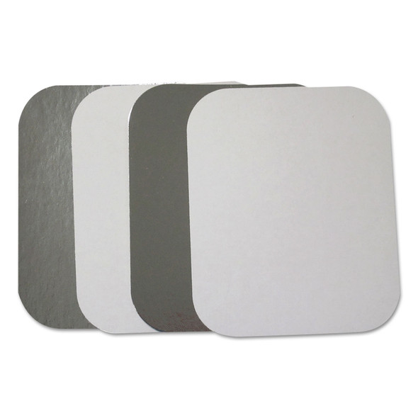 Flat Board Lids, For 1 lb Oblong Pans, Silver, Paper, 1,000 /Carton