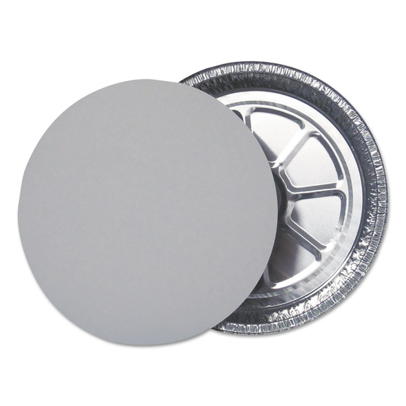 Flat Board Lids for 9" Round Containers, Silver, Paper, 500 /Carton