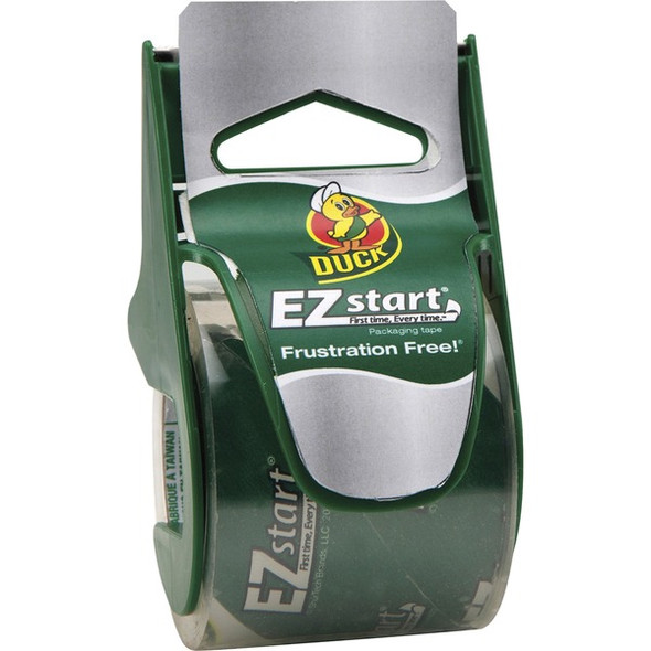 Duck Brand EZ Start Packaging Tape Dispenser - 22.20 yd Length x 1.88" Width - 2.60 mil - Dispenser Included - Tear Resistant, Split Resistant - For Sealing, Packing - 1 / Roll - Clear