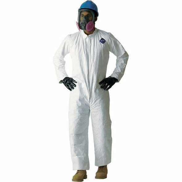 DuPont TY120 Tyvek Coveralls - Large Size - Polyolefin - White - Anti-static, Stress Resistant - 25 / Carton