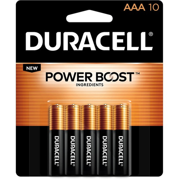 Duracell Coppertop Alkaline AAA Batteries - For Multipurpose - AAA - 1.5 V DC - 10 / Pack