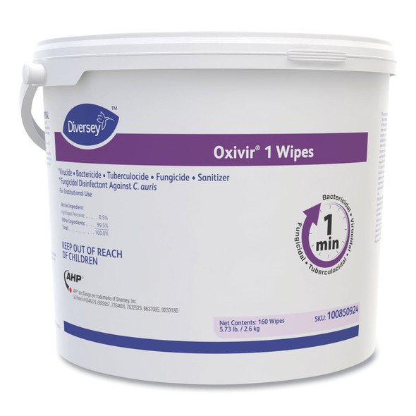 Oxivir 1 Wipes, 1-Ply, 11 x 12, 160/Canister, 4 Canisters/Carton